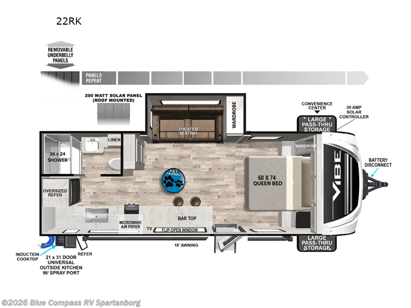 2024 Forest River Vibe 22RK - Used Travel Trailer For Sale by Blue Compass RV Spartanburg in Duncan, South Carolina features Slideout