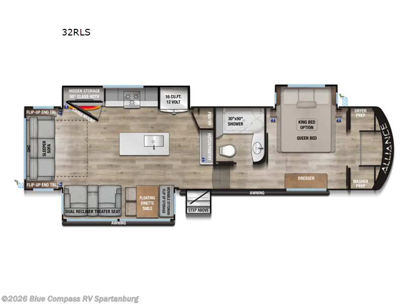 2027 Alliance RV Avenue 32RLS - New Fifth Wheel For Sale by Blue Compass RV Spartanburg in Duncan, South Carolina features Slideout