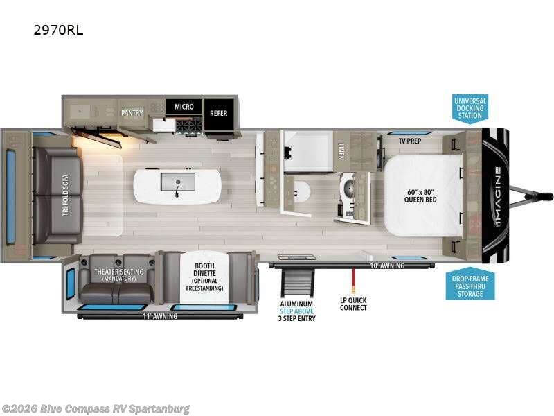 2024 Grand Design Imagine 2970RL - Used Travel Trailer For Sale by Blue Compass RV Spartanburg in Duncan, South Carolina features Slideout