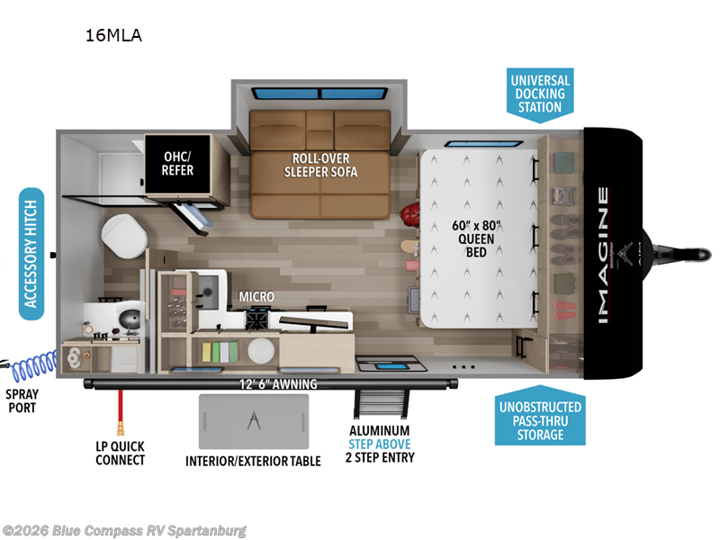 2026 Grand Design Imagine AIM 16MLA - New Travel Trailer For Sale by Blue Compass RV Spartanburg in Duncan, South Carolina features Slideout