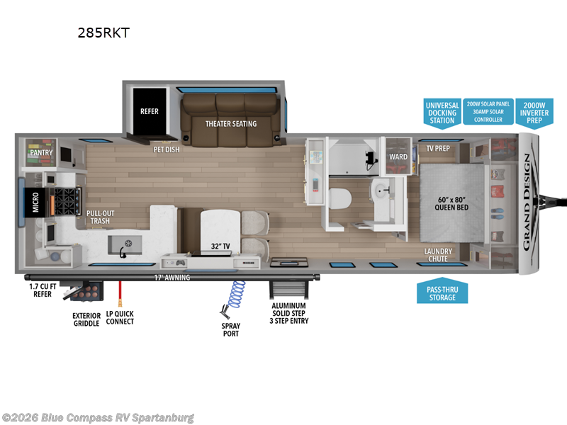 2027 Grand Design Transcend 285RKT - New Travel Trailer For Sale by Blue Compass RV Spartanburg in Duncan, South Carolina features Slideout