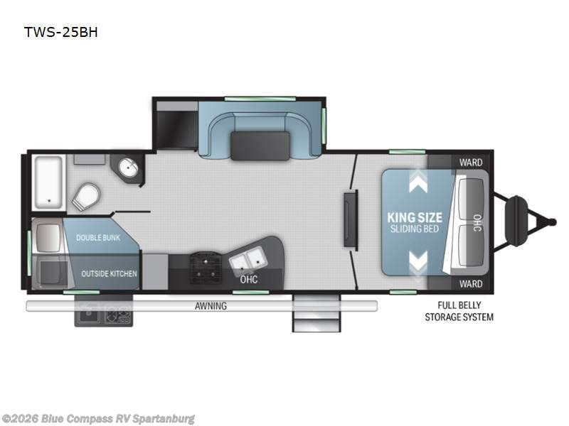 2024 Cruiser RV Twilight Signature TWS-25BH - Used Travel Trailer For Sale by Blue Compass RV Spartanburg in Duncan, South Carolina features Slideout