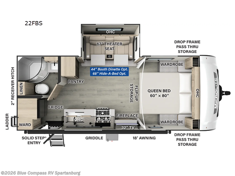 2025 Forest River Flagstaff Micro Lite 22FBS - Used Travel Trailer For Sale by Blue Compass RV Spartanburg in Duncan, South Carolina features Slideout