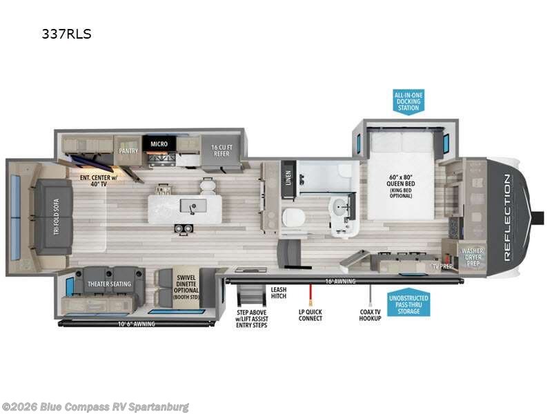 2024 Grand Design Reflection 337RLS - Used Fifth Wheel For Sale by Blue Compass RV Spartanburg in Duncan, South Carolina features Slideout