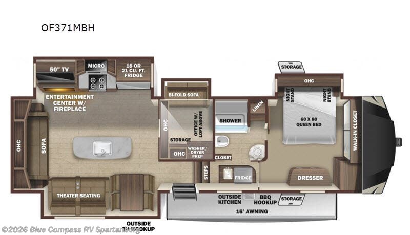 2020 Highland Ridge Open Range 371MBH - Used Fifth Wheel For Sale by Blue Compass RV Spartanburg in Duncan, South Carolina features Slideout