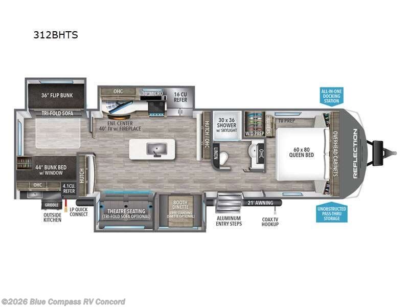 2023 Grand Design Reflection 312BHTS - Used Travel Trailer For Sale by Blue Compass RV Concord in Concord, North Carolina features Slideout