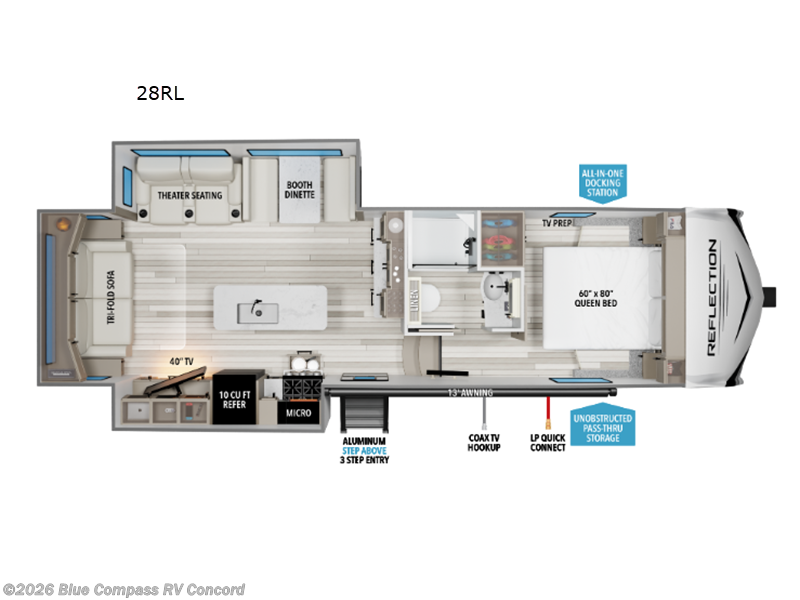 2026 Grand Design Reflection 100 Series 28RL - New Fifth Wheel For Sale by Blue Compass RV Concord in Concord, North Carolina features Slideout