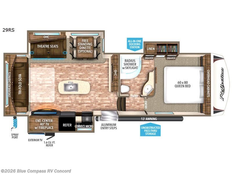 2017 Grand Design Reflection 29RS - Used Fifth Wheel For Sale by Blue Compass RV Concord in Concord, North Carolina features Slideout