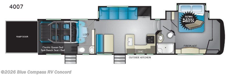 2019 Heartland Cyclone 4007 - Used Toy Hauler For Sale by Blue Compass RV Concord in Concord, North Carolina features Slideout