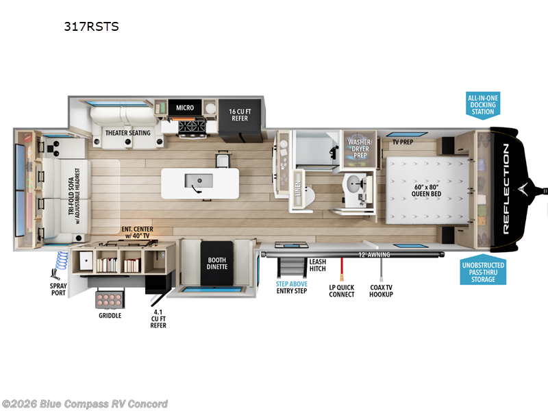 2026 Grand Design Reflection 317RSTS - New Travel Trailer For Sale by Blue Compass RV Concord in Concord, North Carolina features Slideout