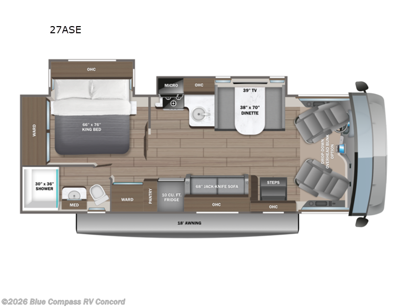 2026 Entegra Coach Vision SE 27ASE - New Class A For Sale by Blue Compass RV Concord in Concord, North Carolina features Slideout