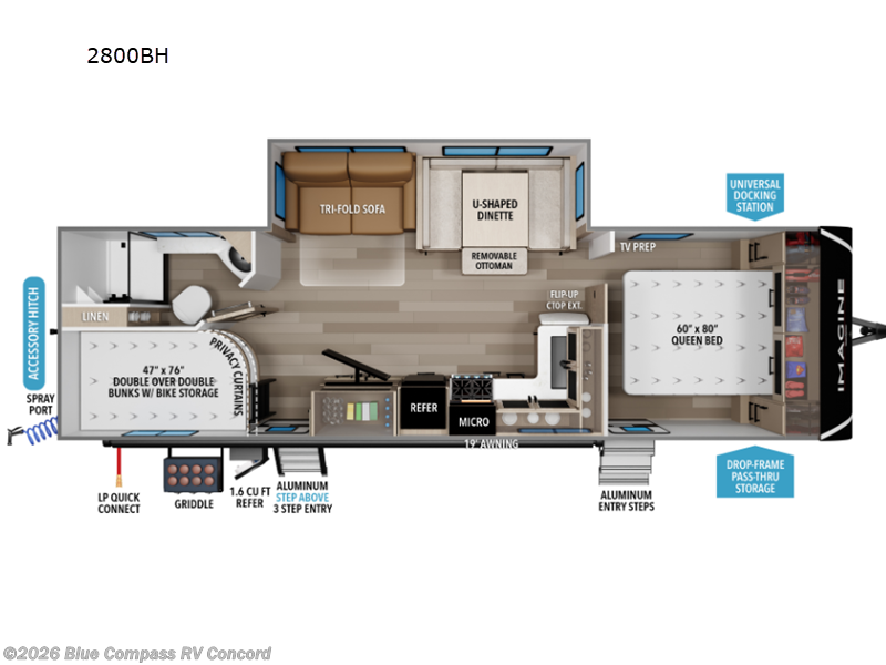 2027 Grand Design Imagine 2800BH - New Travel Trailer For Sale by Blue Compass RV Concord in Concord, North Carolina features Slideout