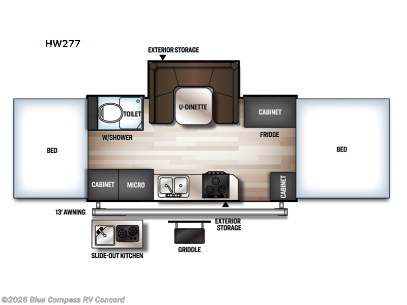 2021 Forest River Rockwood High Wall Series HW277 - Used Popup For Sale by Blue Compass RV Concord in Concord, North Carolina features Slideout