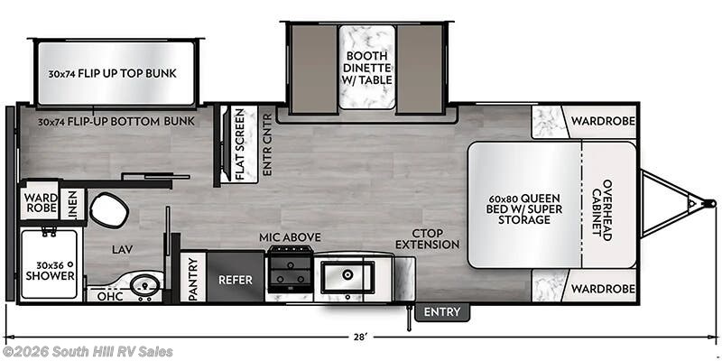 Floorplan of 2025 Coachmen Apex Ultra-Lite 241BHS