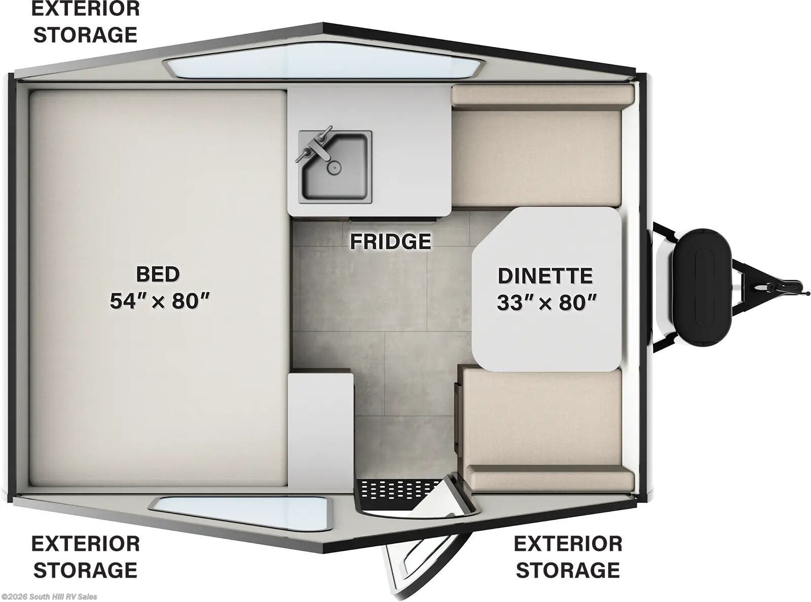 Floorplan of 2026 Forest River Rockwood Hard Side A101LE