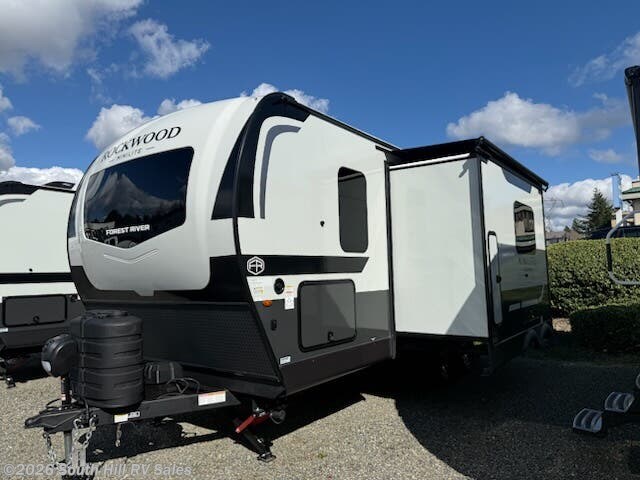 2026 Forest River Rockwood Mini Lite 2214S - New Travel Trailer For Sale by South Hill RV Sales in Puyallup, Washington features Shower, Refrigerator, Smoke Detector, Inverter, Solar Prep