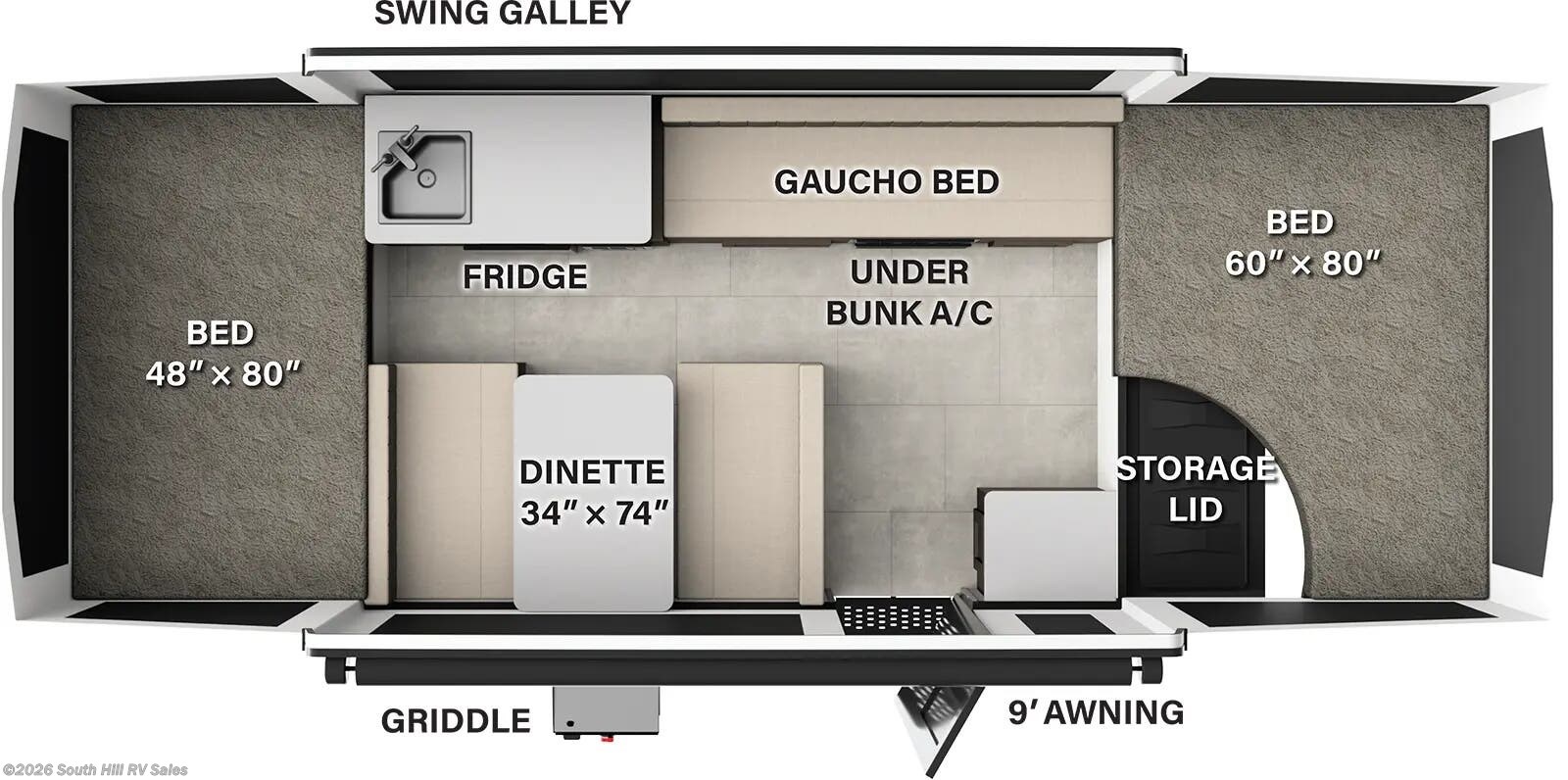 Floorplan of 2026 Forest River Rockwood Freedom 1930FT