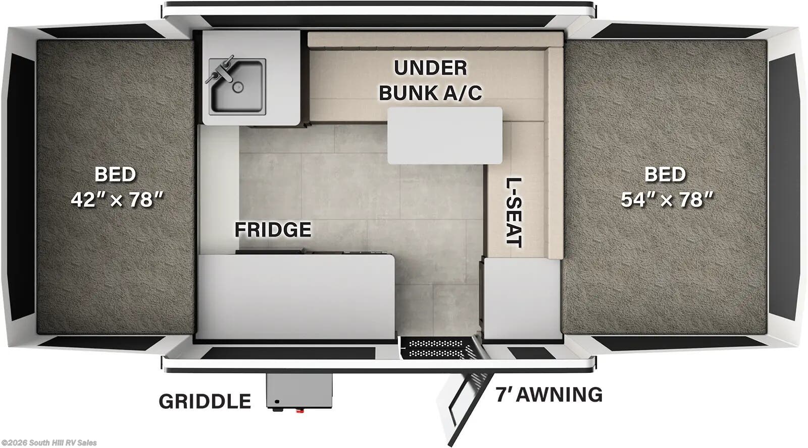 Floorplan of 2026 Forest River Rockwood Freedom 1640FT