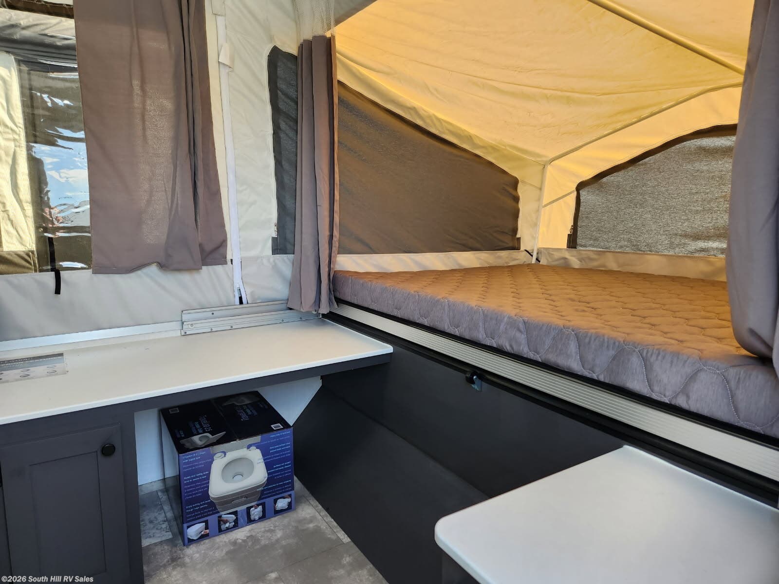 2026 Forest River Rockwood Off The Ground 16OTG - New Expandable Trailer For Sale by South Hill RV Sales in Puyallup, Washington features Refrigerator, CO Detector, Stabilizer Jacks, Roof Vent, Furnace