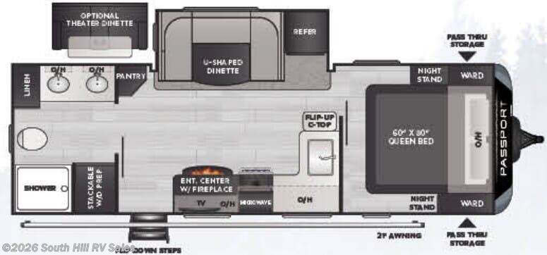 Floorplan of 2022 Keystone Passport 2400RB