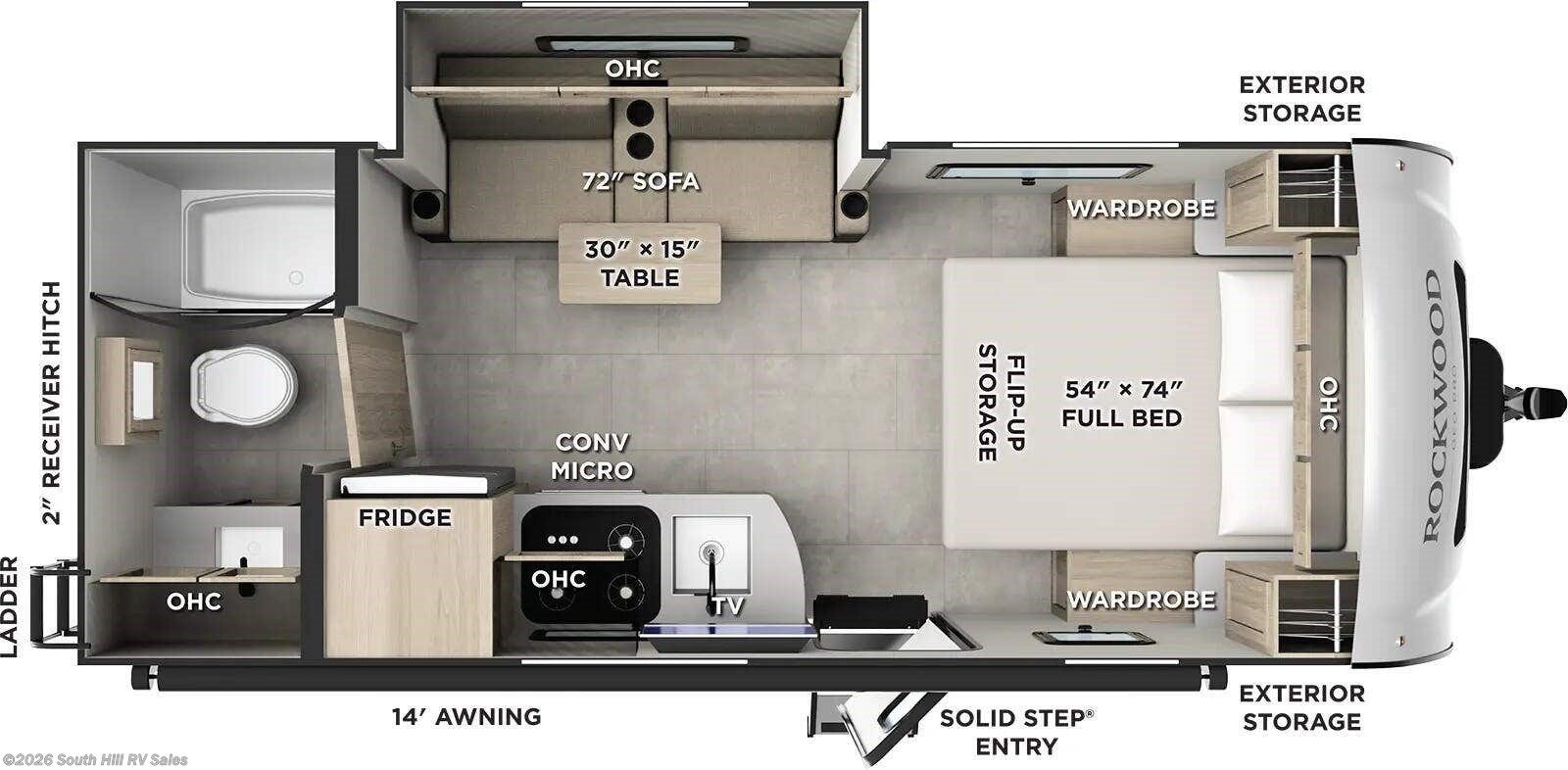 Floorplan of 2026 Forest River Rockwood Geo Pro G20FBS