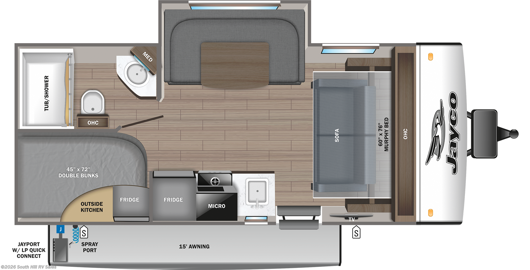 Floorplan of 2024 Jayco Jay Feather Micro 199MBS