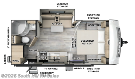 Floorplan of 2024 Forest River Rockwood Mini Lite 2109S