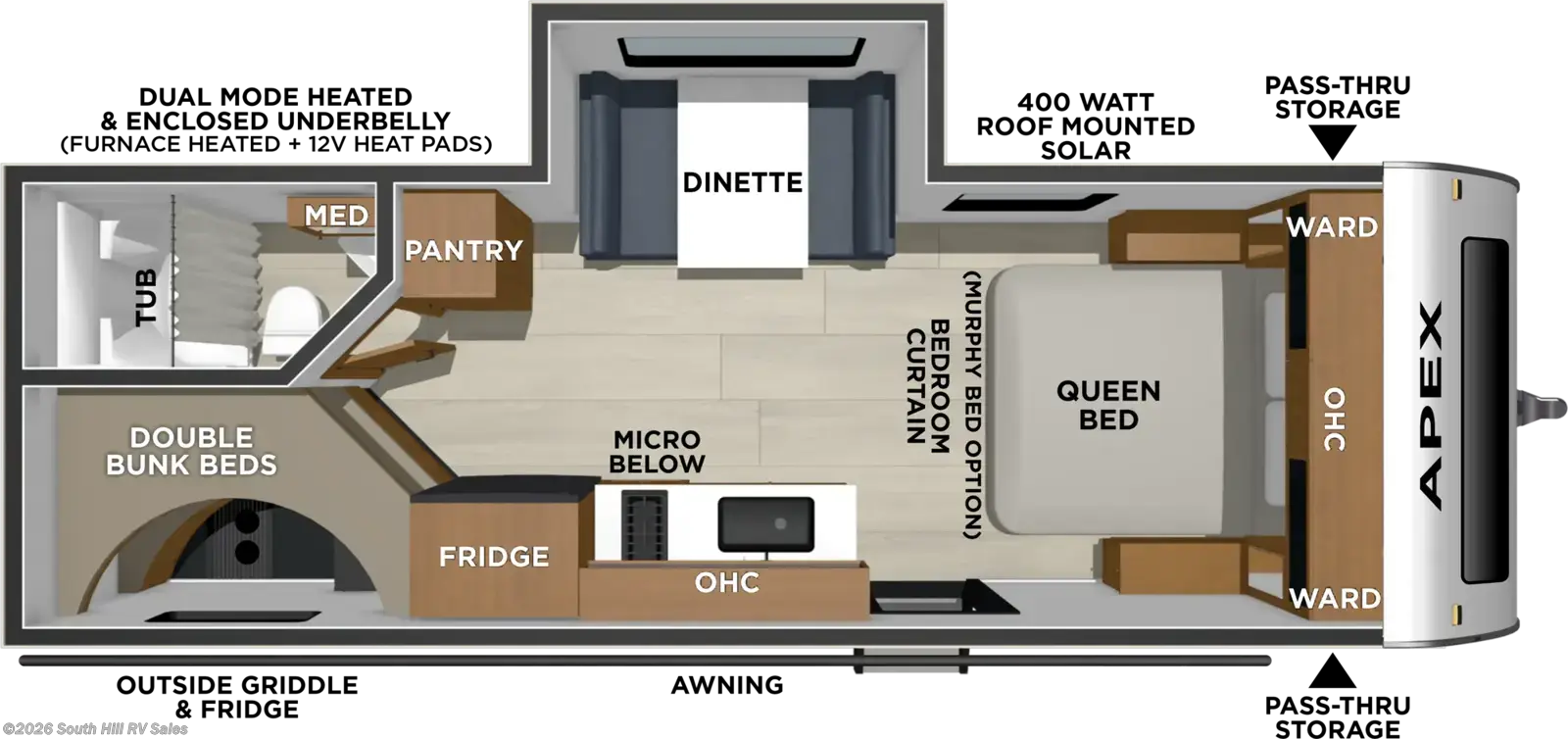 Floorplan of 2027 Coachmen Apex Nano 