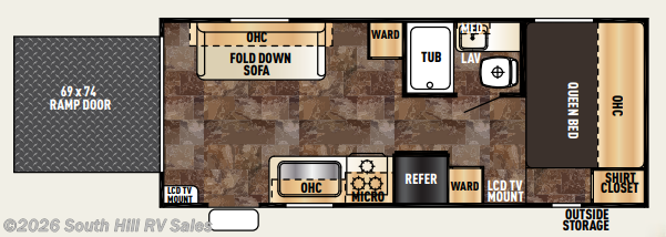 Floorplan of 2015 Forest River Cherokee Grey Wolf 19RR