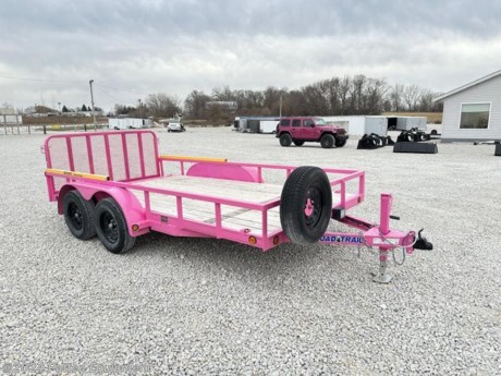 83&quot;x14&#39;, (2) 3500# brake axles, 2&#39; steel dovetail, 3&#39; gate, (5&#39; low load angle), gorilla lift (let gate down &amp; lift up with one hand easily), LED lights, sealed wiring harness, cold weather harness, special order pink powder coat paint, adjustable 2 5/16 Demco coupler, new spare &amp; mount, 7000# drop leg jack, 5 H.D. weld on d-rings, H.D. square tubing gate with extra braces, square tubing top rail, 4&quot; channel iron frame, 4&quot; channel iron wrap tongue, safety brake away battery, like new.