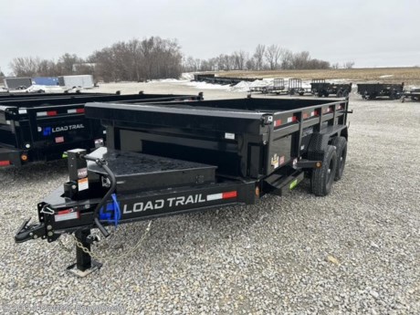 * 8&quot; x 13 lb. I-Beam Frame
* 2 - 7,000 Lb Dexter Spring Axles (2 Elec FSA Brakes)
* ST235/80 R16 LRE 10 Ply. (BLACK WHEELS)
* Coupler 2-5/16&quot; Adjustable (6 HOLE)
* Diamond Plate Fenders (weld-on)
* 16&quot; Cross-Members
* 24&quot; Dump Sides w/24&quot; 2 Way Gate (10 Gauge Floor)
* REAR Slide-IN Ramps 80&quot; x 16&quot;
* Jack Spring Loaded Drop Leg 1-10K
* Lights LED (w/Cold Weather Harness)
* 4 - D-Rings 4&quot; Weld On
* Front Tongue Mount (MAX-Box w/Divider)
* Scissor Hoist w/Standard Pump
* Standard Battery Wall Charger (5 Amp)
* Tarp Kit Front Mount
* Rear Support Stands (2&quot; x 2&quot; Tubing)
* 1 - MAX-STEP (30&quot;)
* Spare Tire Mount
* Black (w/Primer)
* Road Service Program 903-783-3933 for Info.