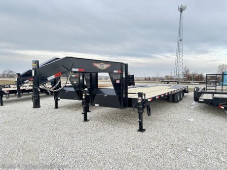 * Low Profile Pierced Beam Frame
* 12&quot; Wide Flange, I-Beam Frame &amp; Tongue
* 3&quot; Steel Channel Crossmembers
* Gooseneck Hitch (Tag Hitch Available)
* Steel Channel Sides
* 2-5/16&quot; Adjustable Height Gooseneck Coupler and Safety Chains
* Sealed Wiring Harness
* Dual 12K Rated Drop Leg Jacks
* 5&#39; Self Cleaning Steel Dovetail
* (2) 45&quot; x 57&quot; Double Spring Assist Deluxe Ramps (11500 lb Load Rating)
* Slipper Spring Suspension
* Radial Tires on Steel Wheels
* Mud Flaps
* Pressure Treated Lumber Decking
* Stake Pockets and Pipe Spools
* 1/4&quot; Steel Rub Rails (14K Models)
* 3/8&quot; Steel Rub Rails (16K &amp; Heavier Models)
* Spare Tire Mount, Recessed In Neck
* Lockable Solid Steel Storage Tray
* Full DOT Compliant, LED Lighting