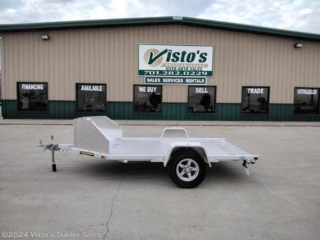 Check out this New 2 Place Motorcycle Trailer from Visto&#39;s Trailer Sales in West Fargo, ND. Stock #272498

Standard Features:-3500lb Torsion Axle-2&#39;&#39; Coupler-Extruded Aluminum Floor-(8) Recessed D-Rings-Aluminum Wheels-Aluminum Salt Shield-(2) Wheel Chocks-LED Lights-Aluminum Slide In Ramp


*MAY BE SHOWN W/ OPTIONAL SPARE AND CARRIER*

Visto&#39;s Trailer Sales not only offers trailer sales and truck beds, but also provides parts and service support. We&#39;re here to provide you with full support for your trailer needs.

Don&#39;t forget to shop our Parts department or ask our expert sales team about recommendations or upgrades fit for your trailer, such as spare tires, mounts, toolboxes, and more. We&#39;re here to make your hauling experience easier and more efficient! 

Did you know we offer custom trailer design and ordering? Our trailer sales team will work with you to find the best option fit for your hauling needs. Give us a call at 701-282-0229 to speak with our sales team, or stop by our dealership in West Fargo, ND to see our trailer inventory in person.-Aluminum Salt Shield-(2) Wheel Chocks-LED Lights-Aluminum Slide In Ramp