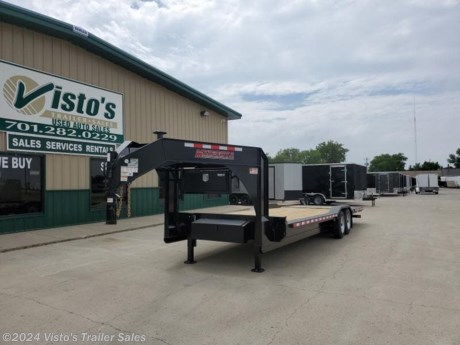 Check out this New Midsota STWB 102&quot;X26&#39; Gooseneck Equipment Trailer from Visto&#39;s Trailer Sales in West Fargo, ND. Stock # 110972

Standard Features:-2-8,000lb Axles with Electric Brakes-2X6 Green Treated Deck-ST215/75R17.5 Black Solid Wheels-5 Year Frame Warranty-PPG Paint

Upgrades Added:-Gooseneck Upgrade-Hydraulic Beavertail-Hydraulic Jacks-Spare Tire Carrier

*MAY BE SHOWN W/ OPTIONAL SPARE AND CARRIER*

Visto&#39;s Trailer Sales not only offers trailer sales and truck beds, but also provides parts and service support. We&#39;re here to provide you with full support for your trailer needs.

Don&#39;t forget to shop our Parts department or ask our expert sales team about recommendations or upgrades fit for your trailer, such as spare tires, mounts, toolboxes, and more. We&#39;re here to make your hauling experience easier and more efficient! 

Did you know we offer custom trailer design and ordering? Our trailer sales team will work with you to find the best option fit for your hauling needs. Give us a call at 701-282-0229 to speak with our sales team, or stop by our dealership in West Fargo, ND to see our trailer inventory in person.