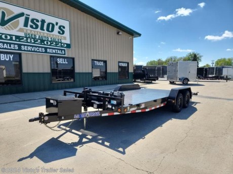 Check out this New Load Trail 83&quot;X18&#39; Car Trailer from Visto&#39;s Trailer Sales in West Fargo, ND. Stock # 291487

Standard Features:-(2) 3500lb Spring Axles (Electric Brake)-2 5/16&#39;&#39; Coupler-Rear Slide In Ramps-Weld On Fenders-Cold Weather Harness-(4) Weld On D-Rings

Upgrades Added:-Steel Floor-10000lb Winch-2&#39; Dove

*MAY BE SHOWN W/ OPTIONAL SPARE AND CARRIER*

Visto&#39;s Trailer Sales not only offers trailer sales and truck beds, but also provides parts and service support. We&#39;re here to provide you with full support for your trailer needs.

Don&#39;t forget to shop our Parts department or ask our expert sales team about recommendations or upgrades fit for your trailer, such as spare tires, mounts, toolboxes, and more. We&#39;re here to make your hauling experience easier and more efficient! 

Did you know we offer custom trailer design and ordering? Our trailer sales team will work with you to find the best option fit for your hauling needs. Give us a call at 701-282-0229 to speak with our sales team, or stop by our dealership in West Fargo, ND to see our trailer inventory in person.
