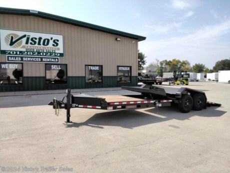 Check out this New Midsota 83&quot;X22&#39; Tilt Bed Trailer from Vistos Trailer Sales in West Fargo, ND. Stock # 112415

Standard Features:-(2) 7000lb Spring Drop Axles (Electric Brakes)-Tubular Steel Main Frame-2 5/16&#39;&#39; Coupler-20&#39;&#39; Bed Height-Rub Rail &amp; Stake Pockets-12K Spring Return Jack-PPG Industrial Grade Poly Primer &amp; Paint

Upgrades Added-Steel Tool Box-Pallet Fork Holder

MAY BE SHOWN W/ OPTIONAL SPARE AND CARRIER

Vistos Trailer Sales not only offers trailer sales and truck beds, but also provides parts and service support. We&#39;re here to provide you with full support for your trailer needs.

Don&#39;t forget to shop our Parts department or ask our expert sales team about recommendations or upgrades fit for your trailer, such as spare tires, mounts, toolboxes, and more. Were here to make your hauling experience easier and more efficient!

Did you know we offer custom trailer design and ordering? Our trailer sales team will work with you to find the best option fit for your hauling needs. Give us a call at 701-282-0229 to speak with our sales team, or stop by our dealership in West Fargo, ND to see our trailer inventory in person.