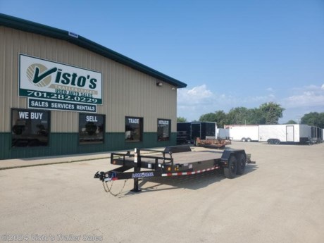 Check out this New Load Trail 83&quot;X20&#39; Equipment Trailer from Visto&#39;s Trailer Sales in West Fargo, ND. Stock # 299546

Standard Features:-(2) 7000lb Spring Axles (Electric Brakes)-2 5/16&quot; Coupler (Adjustable)-Treated Wood Deck-LED Lights-10K Drop Leg Jack-16&#39;&#39; O/C Crossmembers

Upgrades Added:-Max Ramps-Spare Tire Mount

*MAY BE SHOWN W/ OPTIONAL SPARE AND CARRIER*

Visto&#39;s Trailer Sales not only offers trailer sales and truck beds, but also provides parts and service support. We&#39;re here to provide you with full support for your trailer needs.

Don&#39;t forget to shop our Parts department or ask our expert sales team about recommendations or upgrades fit for your trailer, such as spare tires, mounts, toolboxes, and more. We&#39;re here to make your hauling experience easier and more efficient! 

Did you know we offer custom trailer design and ordering? Our trailer sales team will work with you to find the best option fit for your hauling needs. Give us a call at 701-282-0229 to speak with our sales team, or stop by our dealership in West Fargo, ND to see our trailer inventory in person.