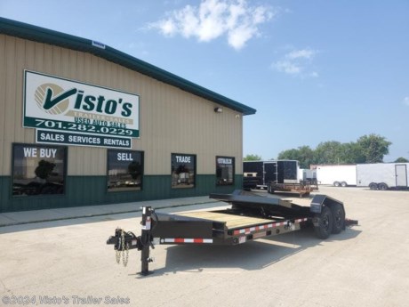 Check out this New Midsota 83&quot;X22&#39; Tilt Bed Trailer from Vistos Trailer Sales in West Fargo, ND. Stock # 112428

Standard Features:-(2) 7000lb Spring Drop Axles (Electric Brakes)-Tubular Steel Main Frame-2 5/16&#39;&#39; Coupler-20&#39;&#39; Bed Height-Rub Rail &amp; Stake Pockets-12K Spring Return Jack-PPG Industrial Grade Poly Primer &amp; Paint

Upgrades Added-Steel Tool Box-Pallet Fork Holder

MAY BE SHOWN W/ OPTIONAL SPARE AND CARRIER

Vistos Trailer Sales not only offers trailer sales and truck beds, but also provides parts and service support. We&#39;re here to provide you with full support for your trailer needs.

Don&#39;t forget to shop our Parts department or ask our expert sales team about recommendations or upgrades fit for your trailer, such as spare tires, mounts, toolboxes, and more. Were here to make your hauling experience easier and more efficient!

Did you know we offer custom trailer design and ordering? Our trailer sales team will work with you to find the best option fit for your hauling needs. Give us a call at 701-282-0229 to speak with our sales team, or stop by our dealership in West Fargo, ND to see our trailer inventory in person.