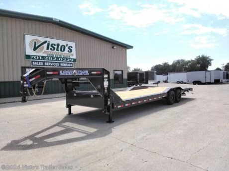 Check out this New Load Trail 102&quot;X28&#39; Gooseneck Equipment Trailer from Visto&#39;s Trailer Sales in West Fargo, ND. Stock # 302695

Standard Features:-(2) 7000lb Spring Axles (Electric Brakes)-2 5/16&#39;&#39; Coupler-Slide In Ramps-Treated Wood Deck-LED Lights-Tool Box

Upgrades Added:-2&#39; Dove-Rub Rail

*MAY BE SHOWN W/ OPTIONAL SPARE AND CARRIER*

Visto&#39;s Trailer Sales not only offers trailer sales and truck beds, but also provides parts and service support. We&#39;re here to provide you with full support for your trailer needs.

Don&#39;t forget to shop our Parts department or ask our expert sales team about recommendations or upgrades fit for your trailer, such as spare tires, mounts, toolboxes, and more. We&#39;re here to make your hauling experience easier and more efficient! 

Did you know we offer custom trailer design and ordering? Our trailer sales team will work with you to find the best option fit for your hauling needs. Give us a call at 701-282-0229 to speak with our sales team, or stop by our dealership in West Fargo, ND to see our trailer inventory in person.