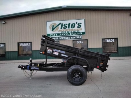 Check out this New 60&#39;&#39;X8&#39; Dump Trailer from Visto&#39;s Trailer Sales in West Fargo, ND. Stock # 308161

Standard Features:-5200lb Spring Axle (Electric Brake)-2&#39;&#39; Coupler-18&#39;&#39; Sides-Scissor Hoist-2 Way Gate-Spare Tire Mount-7K Drop Leg Jack-Diamond Plate Fenders (Weld-On)

MAY BE SHOWN W/ OPTIONAL SPARE AND CARRIER.

Visto&#39;s Trailer Sales not only offers trailer sales and truck beds, but also provides parts and service support. We&#39;re here to provide you with full support for your trailer needs.

Don&#39;t forget to shop our Parts department or ask our expert sales team about recommendations or upgrades fit for your trailer, such as spare tires, mounts, toolboxes, and more. We&#39;re here to make your hauling experience easier and more efficient! 

Did you know we offer custom trailer design and ordering? Our trailer sales team will work with you to find the best option fit for your hauling needs. Give us a call at 701-282-0229 to speak with our sales team, or stop by our dealership in West Fargo, ND to see our trailer inventory in person.