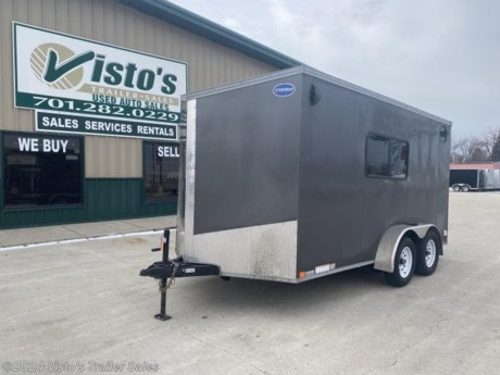 Check out this Used 2021 United Trailers 7&#39; X 14&#39; Enclosed Trailer from Visto&#39;s Trailer Sales in West Fargo, ND. Stock # 178354

Features:-A/C Unit-Spray Foam Insulated Interior-4 Windows-Electrical

All used trailers sold by Vistos Trailer Sales are sold As Is with no warranty. Inspections and services are available for an extra cost. Used trailers are priced appropriately knowing the potential for work needed.

Visto&#39;s Trailer Sales not only offers trailer sales and truck beds, but also provides parts and service support. We&#39;re here to provide you with full support for your trailer needs.

Don&#39;t forget to shop our Parts department or ask our expert sales team about recommendations or upgrades fit for your trailer, such as spare tires, mounts, toolboxes, and more. We&#39;re here to make your hauling experience easier and more efficient! 

Did you know we offer custom trailer design and ordering? Our trailer sales team will work with you to find the best option fit for your hauling needs. Give us a call at 701-282-0229 to speak with our sales team, or stop by our dealership in West Fargo, ND to see our trailer inventory in person.