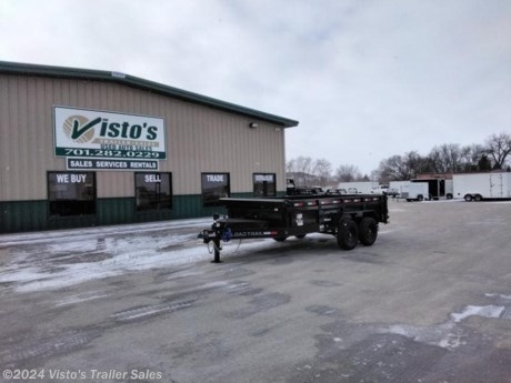 Check out this New Load Trail 83&quot; X 14&#39; Dump Trailer from Visto&#39;s Trailer Sales in West Fargo, ND. Stock # 313935

Standard Features:-8&quot; x 13 lb. I-Beam Frame-2-7,000 Lb Dexter Spring Axles (2 Elec FSA Brakes)-ST235/80 R16 LRE 10 Ply. (BLACK WHEELS)-Coupler 2-5/16&quot; Adjustable (6 HOLE)-Diamond Plate Fenders (weld-on)-16&quot; Cross-Members-24&quot; Dump Sides-24&quot; 2 Way Gate-10 Gauge Floor-Slide-IN Ramps 80&quot; x 16&quot;-Jack Spring Loaded Drop Leg 1-10K-Lights LED (w/Cold Weather Harness)-4-D-Rings 3&quot; Weld On-Scissor Hoist w/Standard Pump-Standard Battery Wall Charger(5 Amp)-Tarp Kit Front Mount

Upgrades Added:-Rear Support Stands (2&quot; x 2&quot; Tubing)-Front Tongue Mount MAX-Toolbox w/Divider-Spare Tire Mount

*MAY BE SHOWN W/ OPTIONAL SPARE AND CARRIER*

Visto&#39;s Trailer Sales not only offers trailer sales and truck beds, but also provides parts and service support. We&#39;re here to provide you with full support for your trailer needs.

Don&#39;t forget to shop our Parts department or ask our expert sales team about recommendations or upgrades fit for your trailer, such as spare tires, mounts, toolboxes, and more. We&#39;re here to make your hauling experience easier and more efficient! 

Did you know we offer custom trailer design and ordering? Our trailer sales team will work with you to find the best option fit for your hauling needs. Give us a call at 701-282-0229 to speak with our sales team, or stop by our dealership in West Fargo, ND to see our trailer inventory in person.