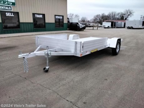 Check out this New Aluma 81&quot;X14&#39; Utility Trailer from Visto&#39;s Trailer Sales in West Fargo, ND. Stock # 279582

Standard Features:-3500lb Torsion Axle-Extruded Aluminum Floor-2&#39;&#39; Coupler-Aluminum Wheels-LED Lighting-(8) Tie Down Loops-12&#39;&#39; Stoneguard-Swivel Tongue Jack-Side Rail Ramps

*MAY BE SHOWN W/ OPTIONAL SPARE AND CARRIER*

Visto&#39;s Trailer Sales not only offers trailer sales and truck beds, but also provides parts and service support. We&#39;re here to provide you with full support for your trailer needs.

Don&#39;t forget to shop our Parts department or ask our expert sales team about recommendations or upgrades fit for your trailer, such as spare tires, mounts, toolboxes, and more. We&#39;re here to make your hauling experience easier and more efficient! 

Did you know we offer custom trailer design and ordering? Our trailer sales team will work with you to find the best option fit for your hauling needs. Give us a call at 701-282-0229 to speak with our sales team, or stop by our dealership in West Fargo, ND to see our trailer inventory in person.