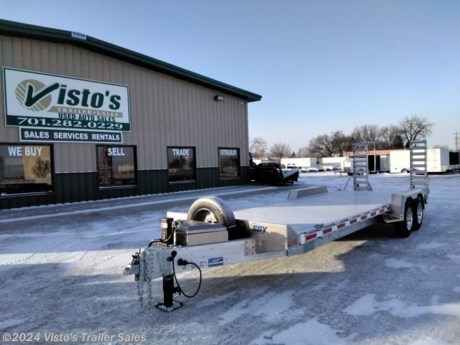 Check out this New Eby 82&quot;X24.5&#39; Equipment Trailer from Visto&#39;s Trailer Sales in West Fargo, ND. Stock # 010495

Standard Features:-(2) 8,000lb Axles with Electric Brakes-Extruded Aluminum Floor-Stand Up Adjustable Ladder Ramps-2 5/16&quot; Coupler

Upgrades Added:-Aluminum Wheels-Spare Tire Carrier-Steel Spare Tire

*MAY BE SHOWN W/ OPTIONAL SPARE AND CARRIER*

Visto&#39;s Trailer Sales not only offers trailer sales and truck beds, but also provides parts and service support. We&#39;re here to provide you with full support for your trailer needs.

Don&#39;t forget to shop our Parts department or ask our expert sales team about recommendations or upgrades fit for your trailer, such as spare tires, mounts, toolboxes, and more. We&#39;re here to make your hauling experience easier and more efficient! 

Did you know we offer custom trailer design and ordering? Our trailer sales team will work with you to find the best option fit for your hauling needs. Give us a call at 701-282-0229 to speak with our sales team, or stop by our dealership in West Fargo, ND to see our trailer inventory in person.