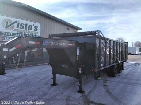 Check out this **New Load Trail 102&quot; X 20&#39; Gooseneck Dump Deckover Trailer ** from Visto&#39;s Trailer Sales in West Fargo, ND. Stock # 313933 

Standard Features:-2-10000 Lb Dexter Sprg Axles (2 Elec Brakes)(HDSS)-ST235/80 R16 LRE 10 Ply. (BLACK WHEELS)(Dual)-Coupler 2-5/16&quot; Adj. Rd. 19 lb. (Standard Neck &amp; Coupler)-16&quot; Cross-Members-48&quot; Dump Sides w/48&quot; 2 Way Gate (10 Gauge Floor)-REAR Slide-IN Ramps 8&#39; x 16&quot;-Jack Spring Loaded Drop Leg 2-10K-Lights LED (w/Cold Weather Harness)-4-D-Rings 4&quot; Weld On-Mud Flaps-Front Tool Box (Full Width Between Risers)-Scissor Hoist w/Standard Pump-Standard Battery Wall Charger (5 Amp)-1-MAX-STEP (15&quot;)-Stud Junction Box

*MAY BE SHOWN W/ OPTIONAL SPARE AND CARRIER*

Visto&#39;s Trailer Sales not only offers trailer sales and truck beds, but also provides parts and service support. We&#39;re here to provide you with full support for your trailer needs.

Don&#39;t forget to shop our Parts department or ask our expert sales team about recommendations or upgrades fit for your trailer, such as spare tires, mounts, toolboxes, and more. We&#39;re here to make your hauling experience easier and more efficient! 

Did you know we offer custom trailer design and ordering? Our trailer sales team will work with you to find the best option fit for your hauling needs. Give us a call at 701-282-0229 to speak with our sales team, or stop by our dealership in West Fargo, ND to see our trailer inventory in person.