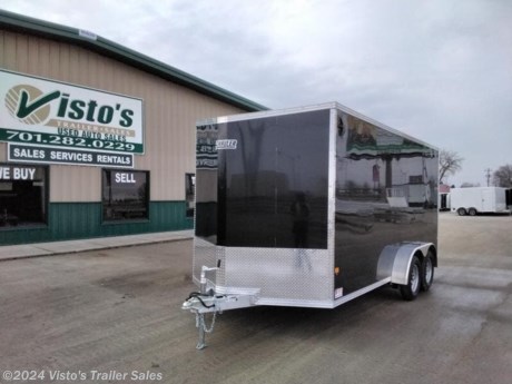 Check out this New EZ Hauler 7&#39;X14&#39; Enclosed Trailer from Visto&#39;s Trailer Sales in West Fargo, ND. Stock # 028047

Standard Features:-2-3,500lb Spring Axles-2&quot; Coupler-Screwless Exterior-32&quot; Side Door-Rear Ramp Door

Upgrades Added:-82&quot; Height-Slant V-Nose-16&quot; OC Floor Studs

*MAY BE SHOWN W/ OPTIONAL SPARE AND CARRIER*

Visto&#39;s Trailer Sales not only offers trailer sales and truck beds, but also provides parts and service support. We&#39;re here to provide you with full support for your trailer needs.

Don&#39;t forget to shop our Parts department or ask our expert sales team about recommendations or upgrades fit for your trailer, such as spare tires, mounts, toolboxes, and more. We&#39;re here to make your hauling experience easier and more efficient! 

Did you know we offer custom trailer design and ordering? Our trailer sales team will work with you to find the best option fit for your hauling needs. Give us a call at 701-282-0229 to speak with our sales team, or stop by our dealership in West Fargo, ND to see our trailer inventory in person.