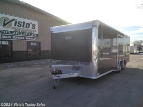 Check out this New EZ-Hauler 8.5&#39;X24&#39; Enclosed Trailer from Visto&#39;s Trailer Sales in West Fargo, ND. Stock # 028048 

Standard Features:-2-5,200lb Torsion Axles-2 5/16&quot; Coupler-32&quot; Side Door-Rear Ramp Door-79&quot; Interior Height

Upgrades Added:-Torsion Axles-Spread Axles-Aluminum Wheels-Escape Door

*MAY BE SHOWN W/ OPTIONAL SPARE AND CARRIER*

Visto&#39;s Trailer Sales not only offers trailer sales and truck beds, but also provides parts and service support. We&#39;re here to provide you with full support for your trailer needs.

Don&#39;t forget to shop our Parts department or ask our expert sales team about recommendations or upgrades fit for your trailer, such as spare tires, mounts, toolboxes, and more. We&#39;re here to make your hauling experience easier and more efficient! 

Did you know we offer custom trailer design and ordering? Our trailer sales team will work with you to find the best option fit for your hauling needs. Give us a call at 701-282-0229 to speak with our sales team, or stop by our dealership in West Fargo, ND to see our trailer inventory in person.