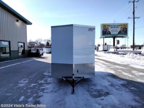 Check out this New Bravo 6&#39;X10&#39; Enclosed Trailer from Visto&#39;s Trailer Sales in West Fargo, ND. Stock # 045242 

Standard Features:-2,990K Spring Axle-16&quot; OC Crossmembers-LED Lights-205/75R15 Radial Wheels-3/8&quot; Walls-3/4&quot; Floor-32&quot; Side Door-Light Duty Ramp Door

Upgrades Added:-18&quot; V Front-Appearance Package

*MAY BE SHOWN W/ OPTIONAL SPARE AND CARRIER*

Visto&#39;s Trailer Sales not only offers trailer sales and truck beds, but also provides parts and service support. We&#39;re here to provide you with full support for your trailer needs.

Don&#39;t forget to shop our Parts department or ask our expert sales team about recommendations or upgrades fit for your trailer, such as spare tires, mounts, toolboxes, and more. We&#39;re here to make your hauling experience easier and more efficient! 

Did you know we offer custom trailer design and ordering? Our trailer sales team will work with you to find the best option fit for your hauling needs. Give us a call at 701-282-0229 to speak with our sales team, or stop by our dealership in West Fargo, ND to see our trailer inventory in person.