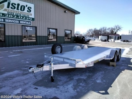 Check out this New Aluma 82&quot;X20&#39; Aluminum Trailer from Visto&#39;s Trailer Sales in West Fargo, ND. Stock # 282086

Standard Features:-(2) 5,200lb Torsion Axles-Extruded Aluminum Floor-Removable Fenders-Aluminum Wheels-Extruded Aluminum Floor-(4) Recessed D-Rings-225/75R15 Wheels

Upgrades Added:-Spare Tire-Spare Tire Mount

*MAY BE SHOWN W/ OPTIONAL SPARE AND CARRIER*

Visto&#39;s Trailer Sales not only offers trailer sales and truck beds, but also provides parts and service support. We&#39;re here to provide you with full support for your trailer needs.

Don&#39;t forget to shop our Parts department or ask our expert sales team about recommendations or upgrades fit for your trailer, such as spare tires, mounts, toolboxes, and more. We&#39;re here to make your hauling experience easier and more efficient! 

Did you know we offer custom trailer design and ordering? Our trailer sales team will work with you to find the best option fit for your hauling needs. Give us a call at 701-282-0229 to speak with our sales team, or stop by our dealership in West Fargo, ND to see our trailer inventory in person.