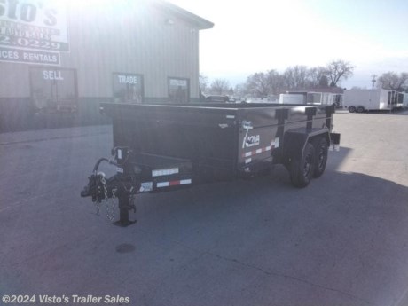 Check out this New Midsota Nova DT 82&quot;X14&#39; Dump Trailer from Visto&#39;s Trailer Sales in West Fargo, ND. Stock # 117015

Standard Features:-Self Adjusting Electric Brakes-16&quot; E Range 10 Ply Tires (235/80R16)-Spare Tire Carrier (Welded On)-29&quot; Bed Height-24&quot; Tall, 11-Gauge (1/8&quot;) Sides-11-Gauge (1/8&quot;) Floor-16&quot; Crossmember Spacing-Tuck Under 6&#39; Ramps and Carriers-5 D-Ring Tie-Downs-2-Way Double Door-Roll Tarp Kit-Anti-Sail Bar-12k Spring Return Jack (Bolt On)-Steel A-Frame Lockable Toolbox-On-Board Charger-12V Deep Cycle Battery-Scissor Hoist-Power Up/Power Down-LED Lights-No Exposed Wiring-Cold Weather 7-Way Plug (-85)-2-5/16&quot; EZ Latch Adjustable Coupler-PPG Polyurethane Primer &amp; Paint-1 Year Frame Warranty

*MAY BE SHOWN W/ OPTIONAL SPARE AND CARRIER*

Visto&#39;s Trailer Sales not only offers trailer sales and truck beds, but also provides parts and service support. We&#39;re here to provide you with full support for your trailer needs.

Don&#39;t forget to shop our Parts department or ask our expert sales team about recommendations or upgrades fit for your trailer, such as spare tires, mounts, toolboxes, and more. We&#39;re here to make your hauling experience easier and more efficient! 

Did you know we offer custom trailer design and ordering? Our trailer sales team will work with you to find the best option fit for your hauling needs. Give us a call at 701-282-0229 to speak with our sales team, or stop by our dealership in West Fargo, ND to see our trailer inventory in person.